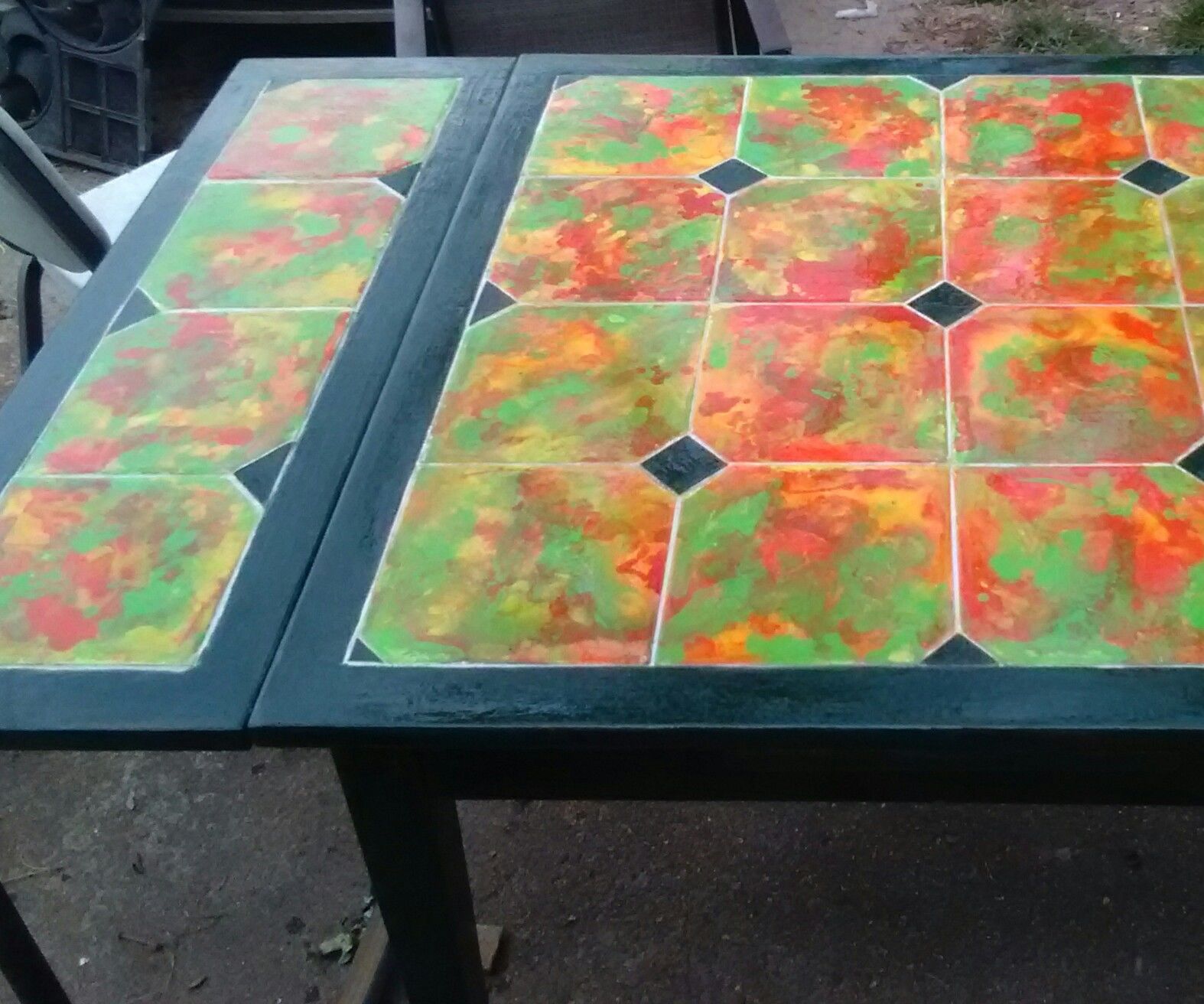 Alcohol Ink Tiled Table Top