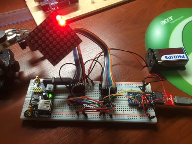 Arduino 8*8 Led Matrix Driver With 2* 74HC595 Shift Registers : 5 Steps ...