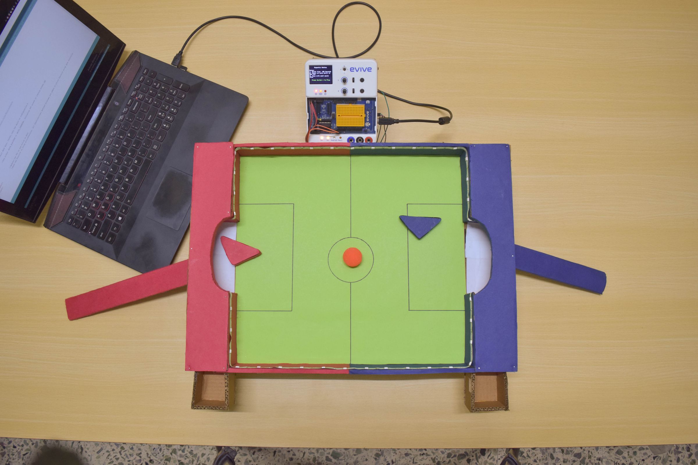 DIY Table Hockey With Cardboard, RGB Lights and Sensors 11