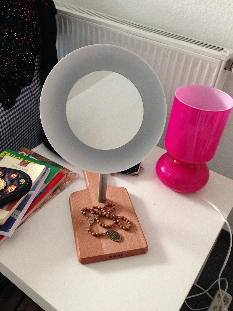 IKEA HACK: $14 Illuminated Ceramic Bowl Cosmetic Mirror
