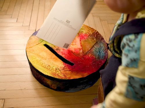 Sewing Mail Box for Children With Mixed Media Fabric