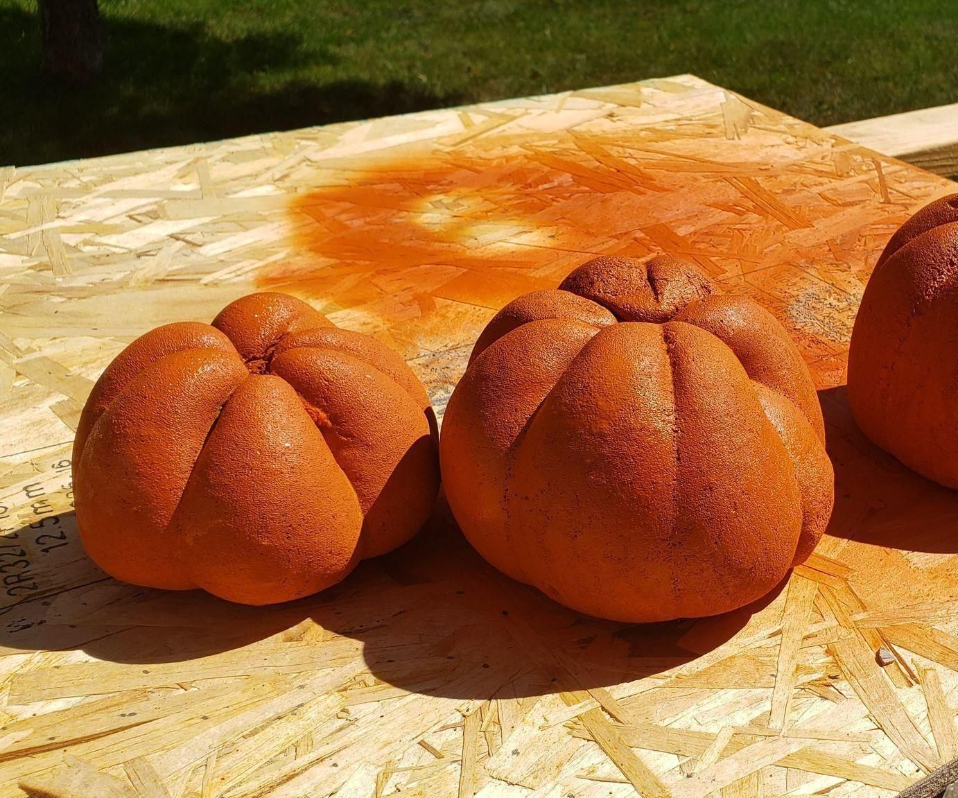 Cement Pumpkin Decorations