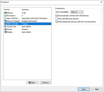 Virtual Machine Hardware Configuration