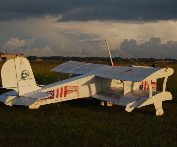 Full Size Airplane From Scrap Plastic, Hot Glue, and Washing Line.