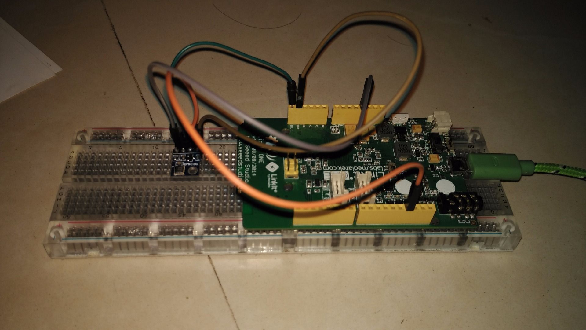 Altitude,Pressure and Temperature Measurement With BMP180 and LinkitOne