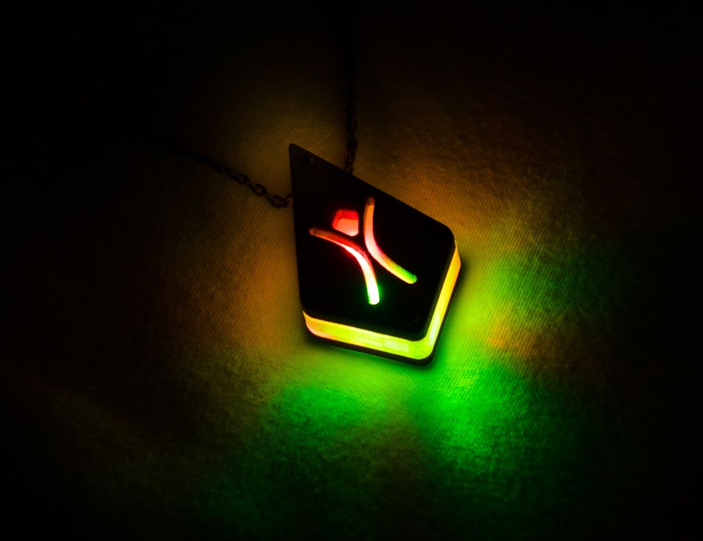 Glowing Laser Cut Pendant With Magnetic Battery Holder