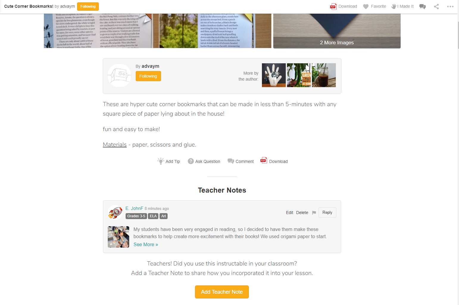 Cute Corner Bookmarks