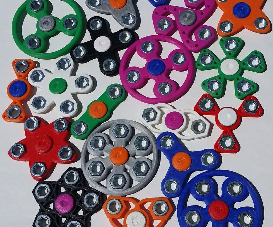 3D Printed Hex Nut Fidget Spinners
