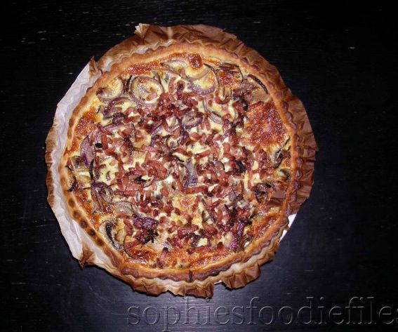 My Husband's Bacon, Mushroom & Red Onion Quiche!