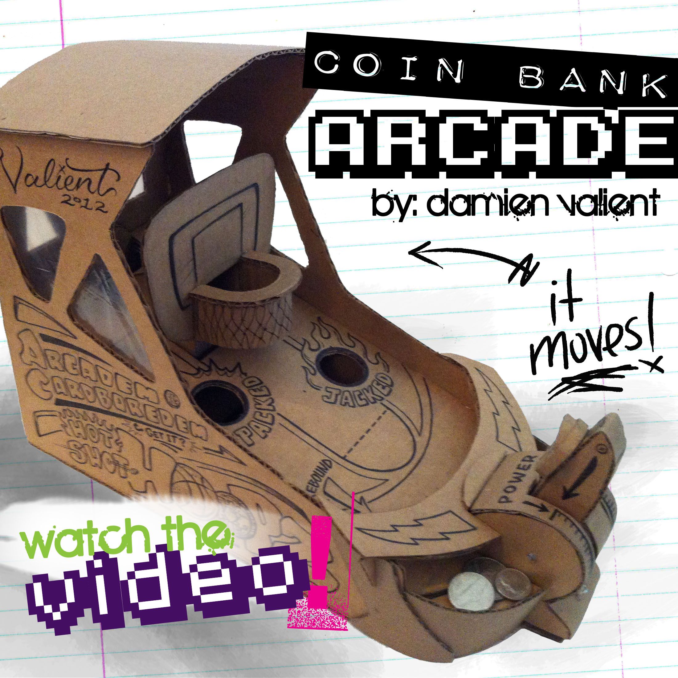 Arcadem Cardboredem "HOOPZ" -Mini Basketball Arcade Coinbank