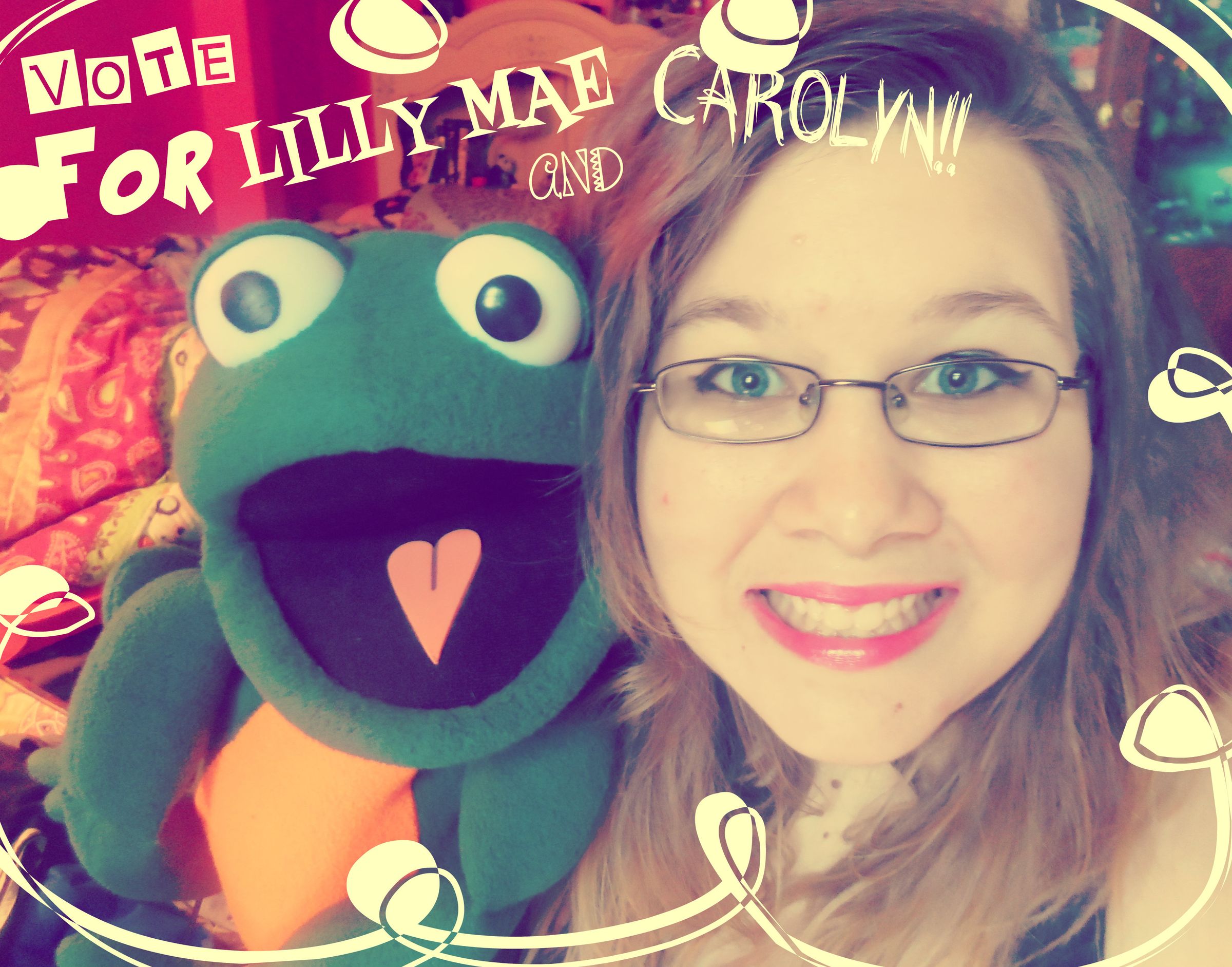 Carolyn and LILLY MAE the frog!!!!
