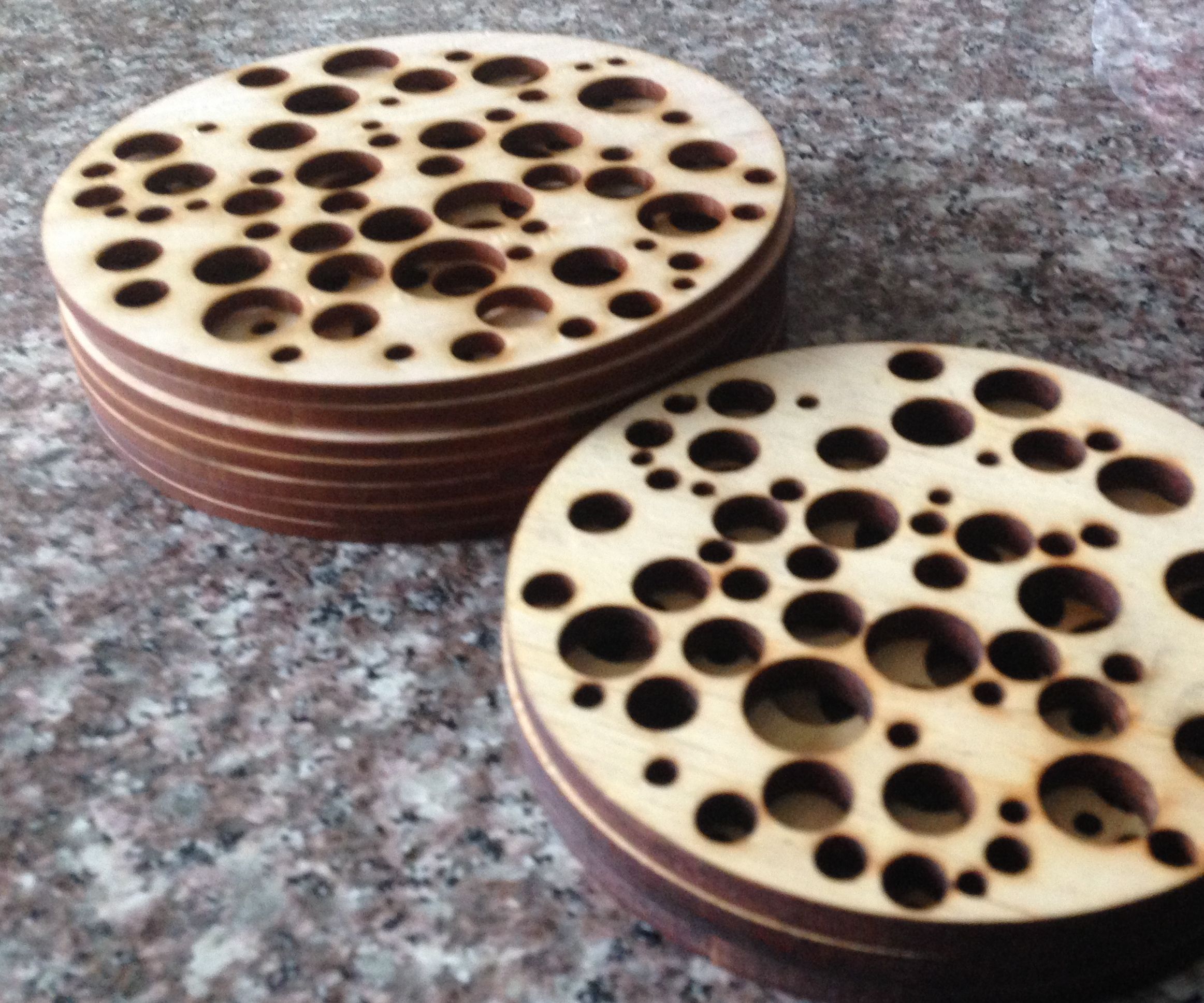 Suite of Wooden Coasters