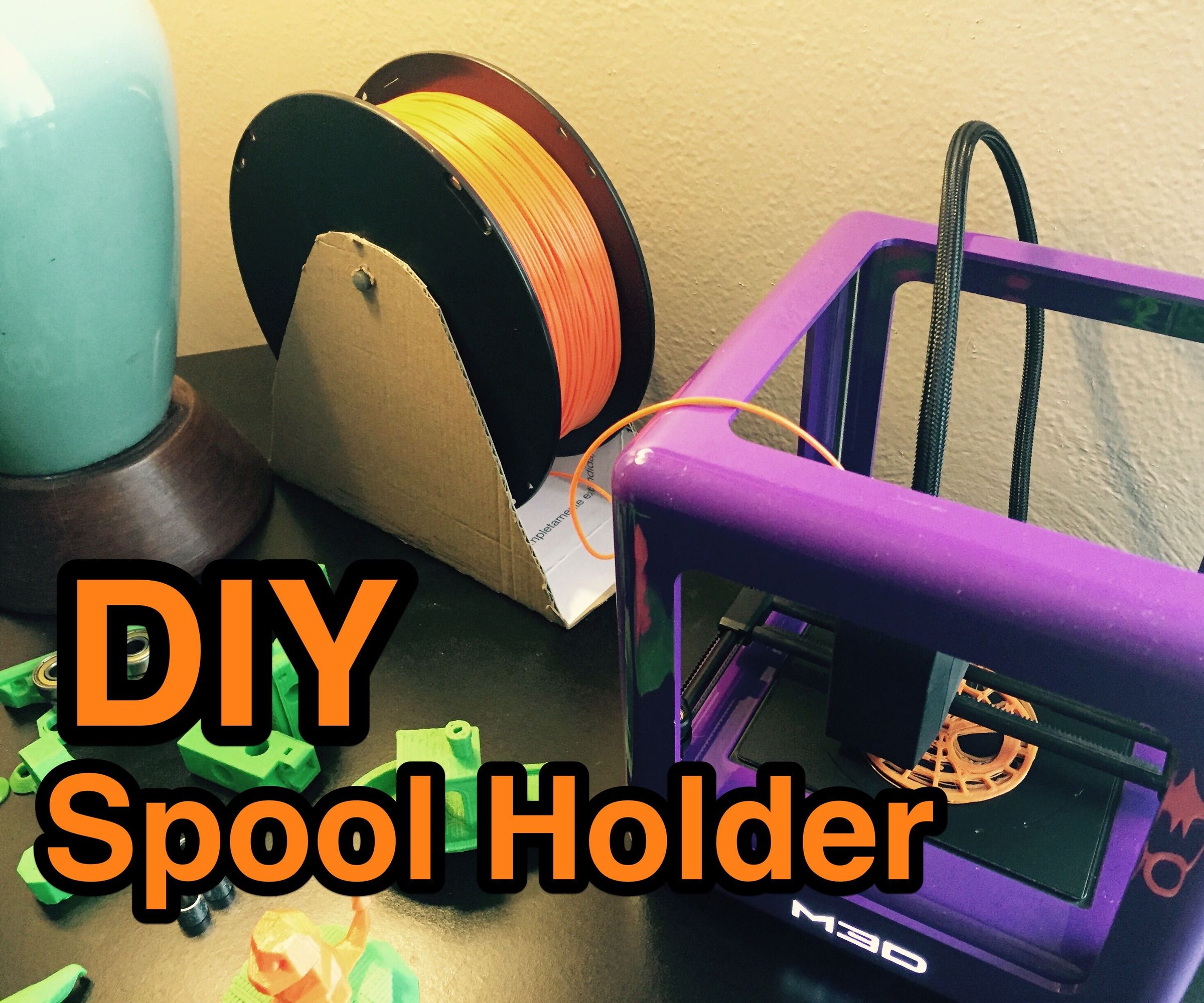 Simple Filament Spool Holder for 3D Printer (You can use the box it came in)