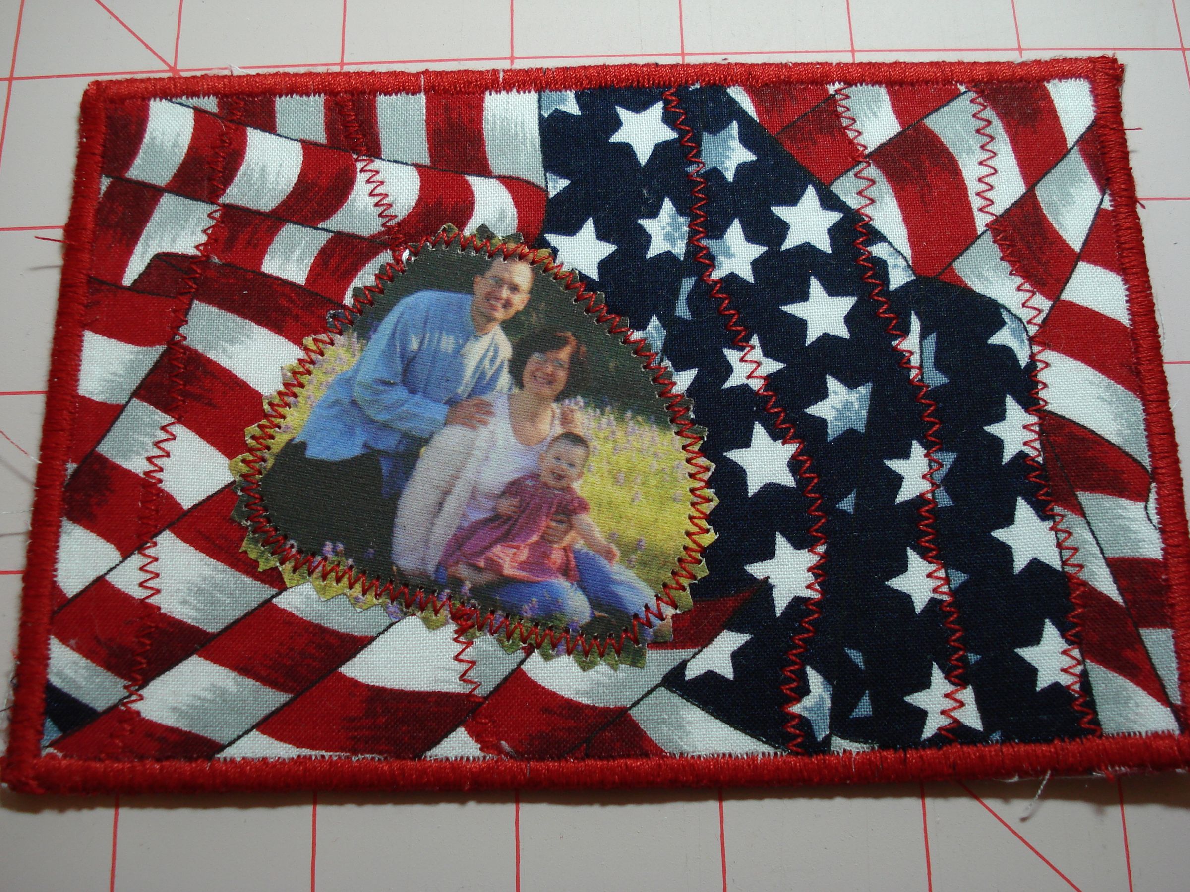 Support Our Troops With a Patriotic Fabric Photo Postcard- SewUseful Contest Entry