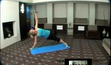 Dumbbell Press With Plank Rotation