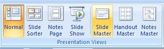 Open Master Slide View