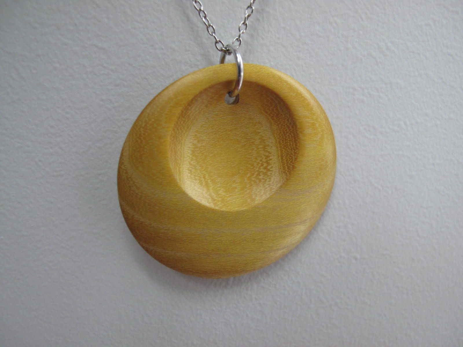 Wooden Crescent Pendant