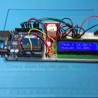 Temp & Humidity Sensor With LCD Disp & LED Indicator : 5 Steps (with ...