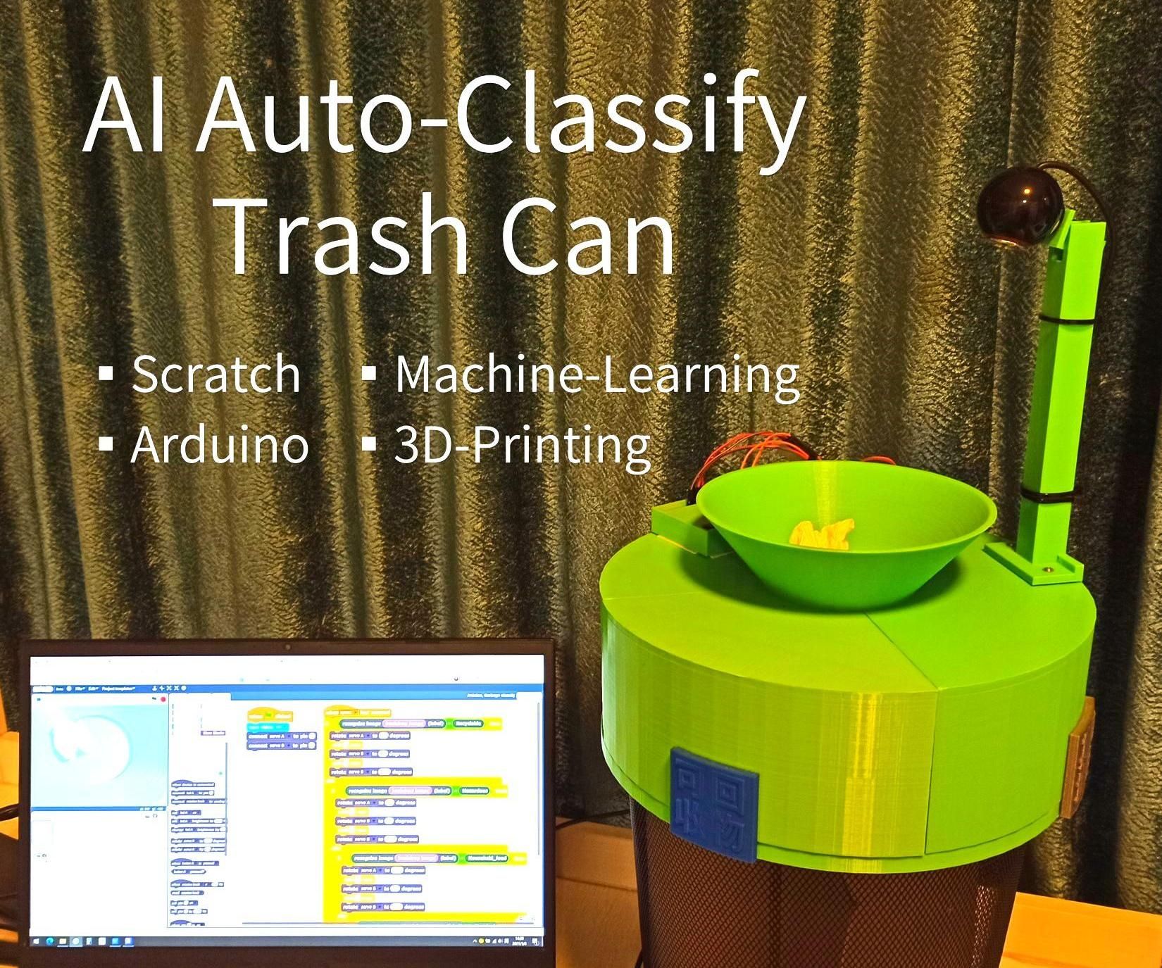 AI Auto-Classify Trash Can