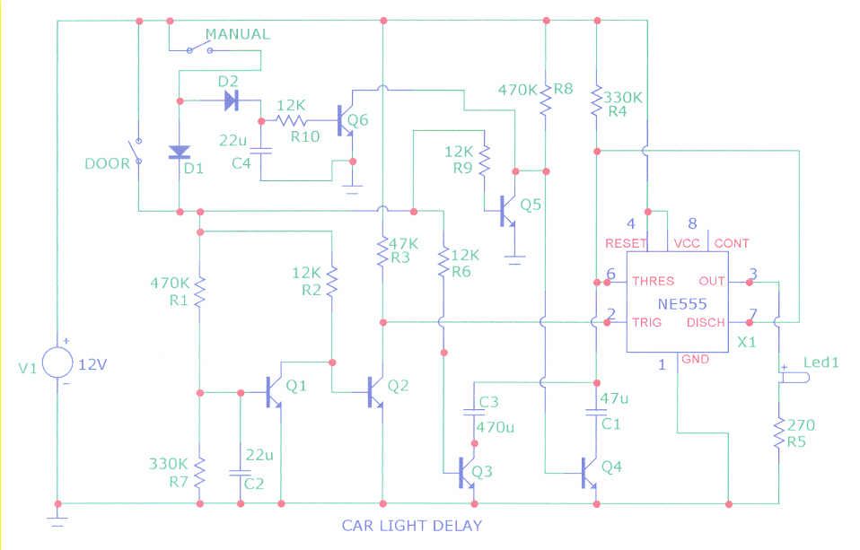 Car light switch circuit