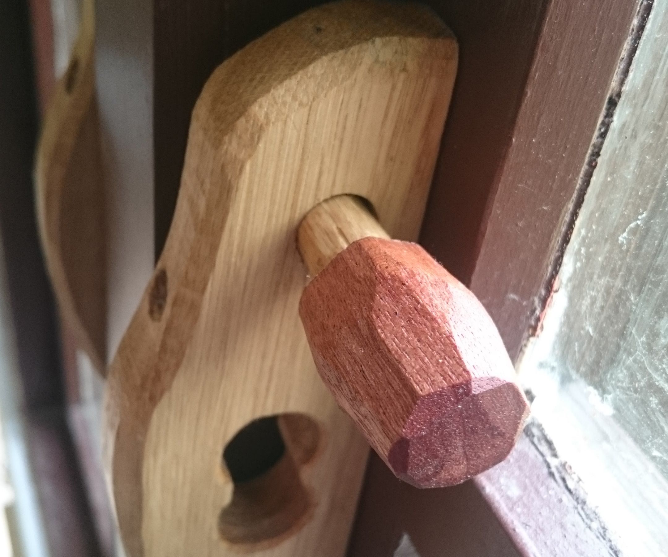 Window Handles and Bolts From Reycled Wood