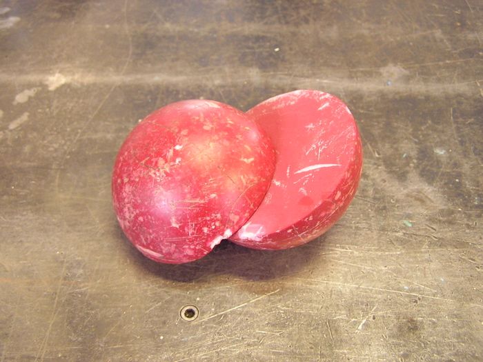 Mending a split Bocce Ball