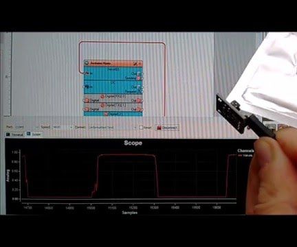 Arduino Nano: Connecting Photo Interrupter (Slotted Optocoupler) With Visuino