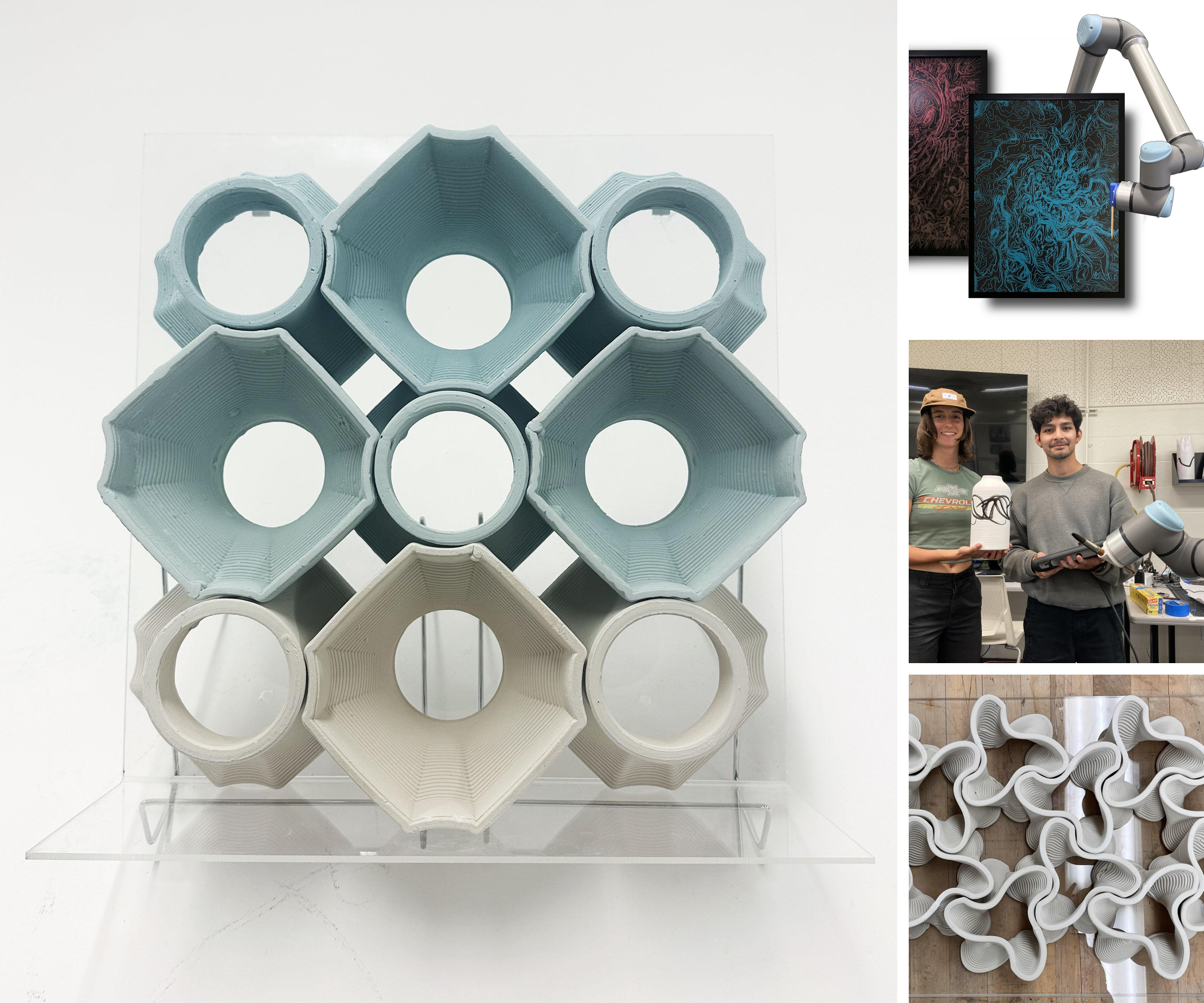 Clay 3D Printing and Robotic Drawings