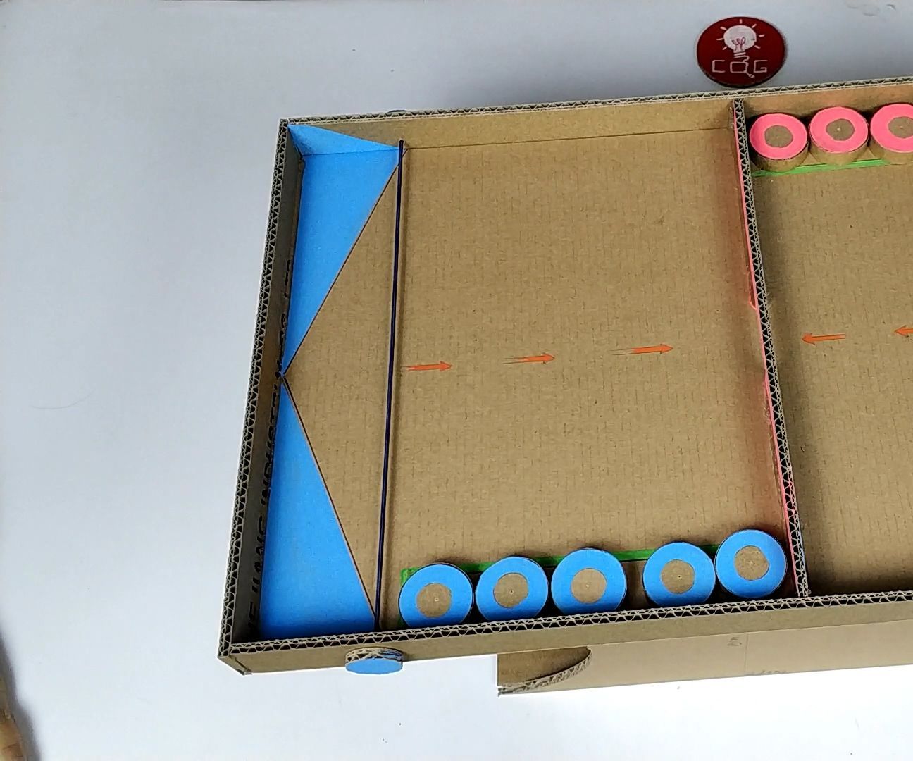Making Two People Shuffleboard Tabletop Toys in Household Cardboard