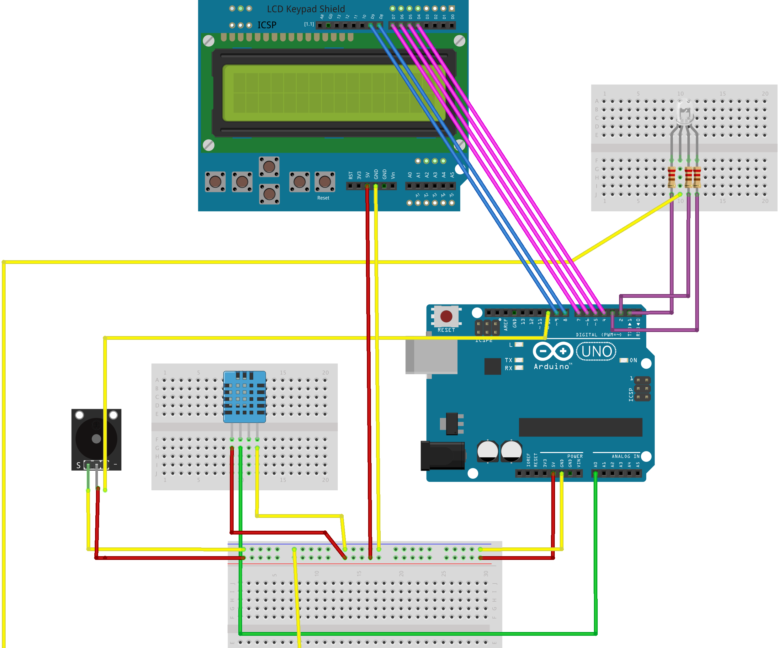 Arduino LCD Fire Safety Warning System