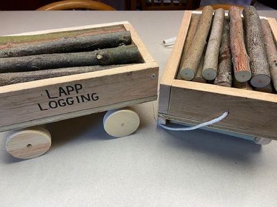 Child's Wooden Pull Toy Wagon