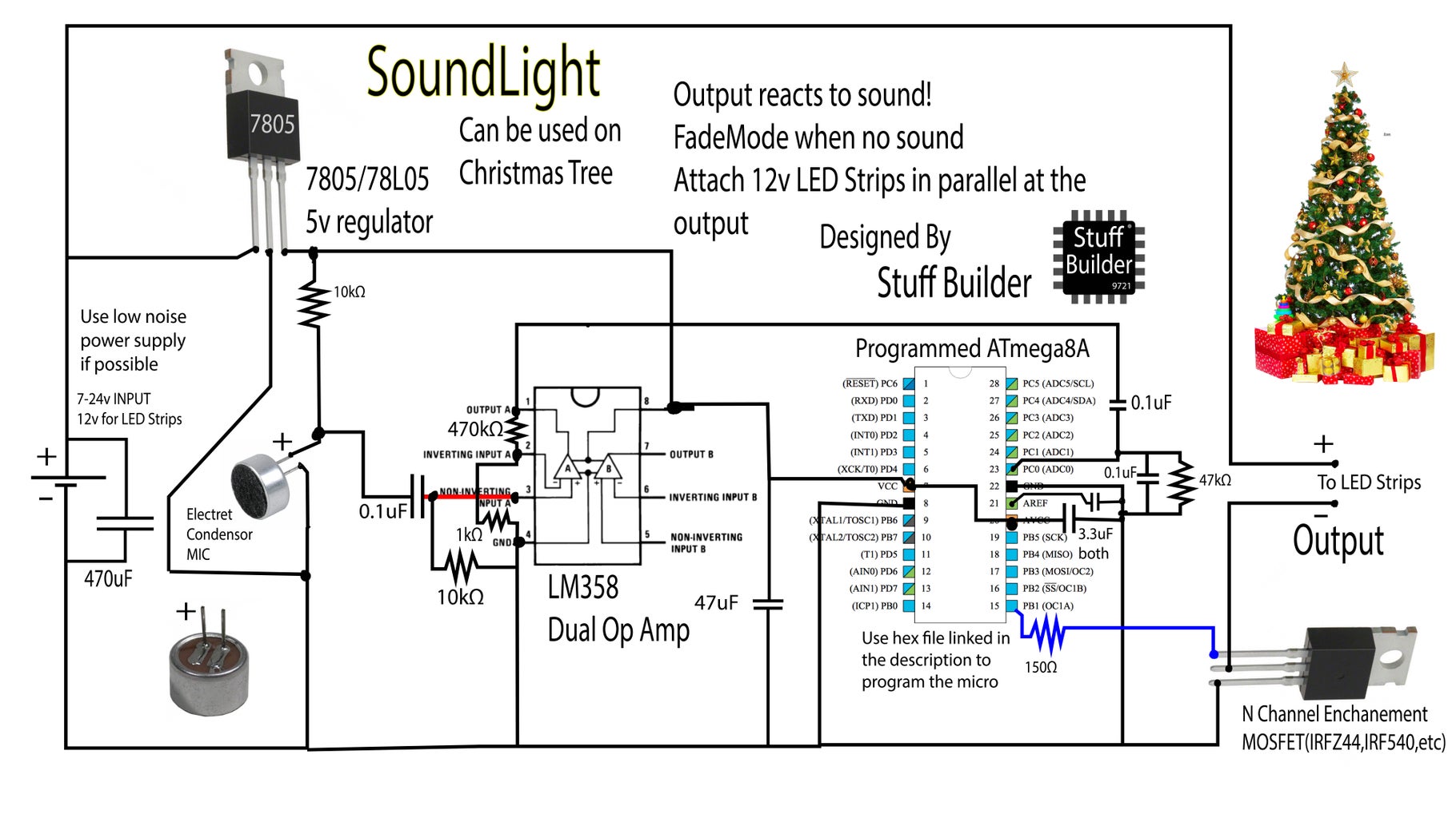 Make LEDs React to Sound!! Circuit Diagram