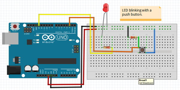 Simple Led Switch Using Push Button LED Blinking With a Push Button - Instructables