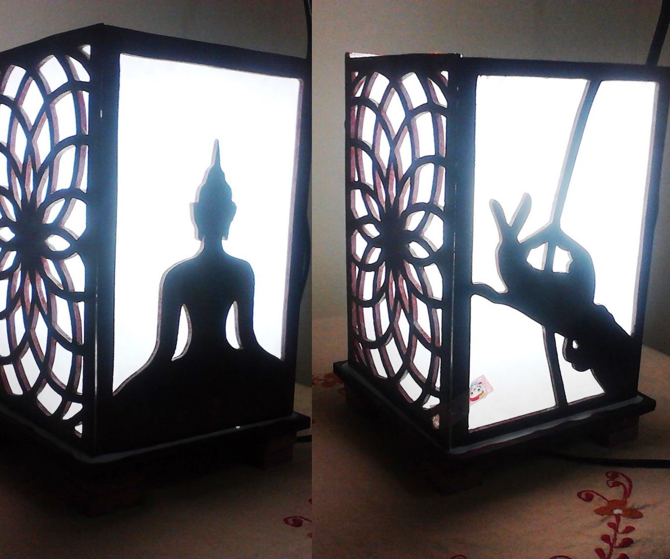 Wooden Buddha Lamp