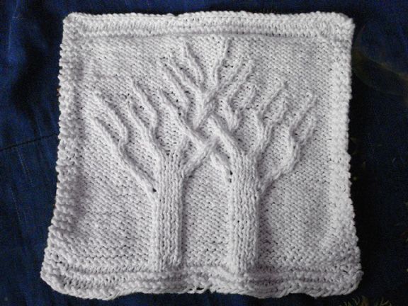 Two Trees Knit Washcloth