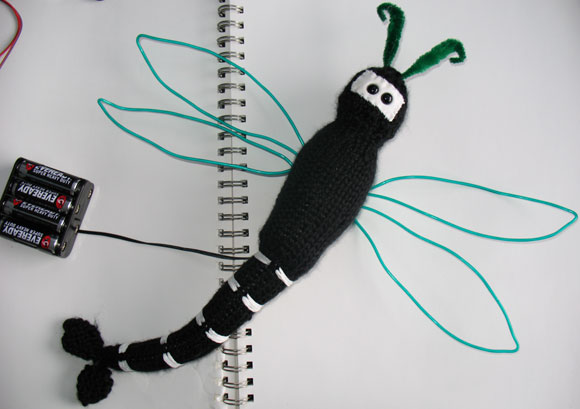 Knitted Ninja Dragonfly With EL Wire Wings