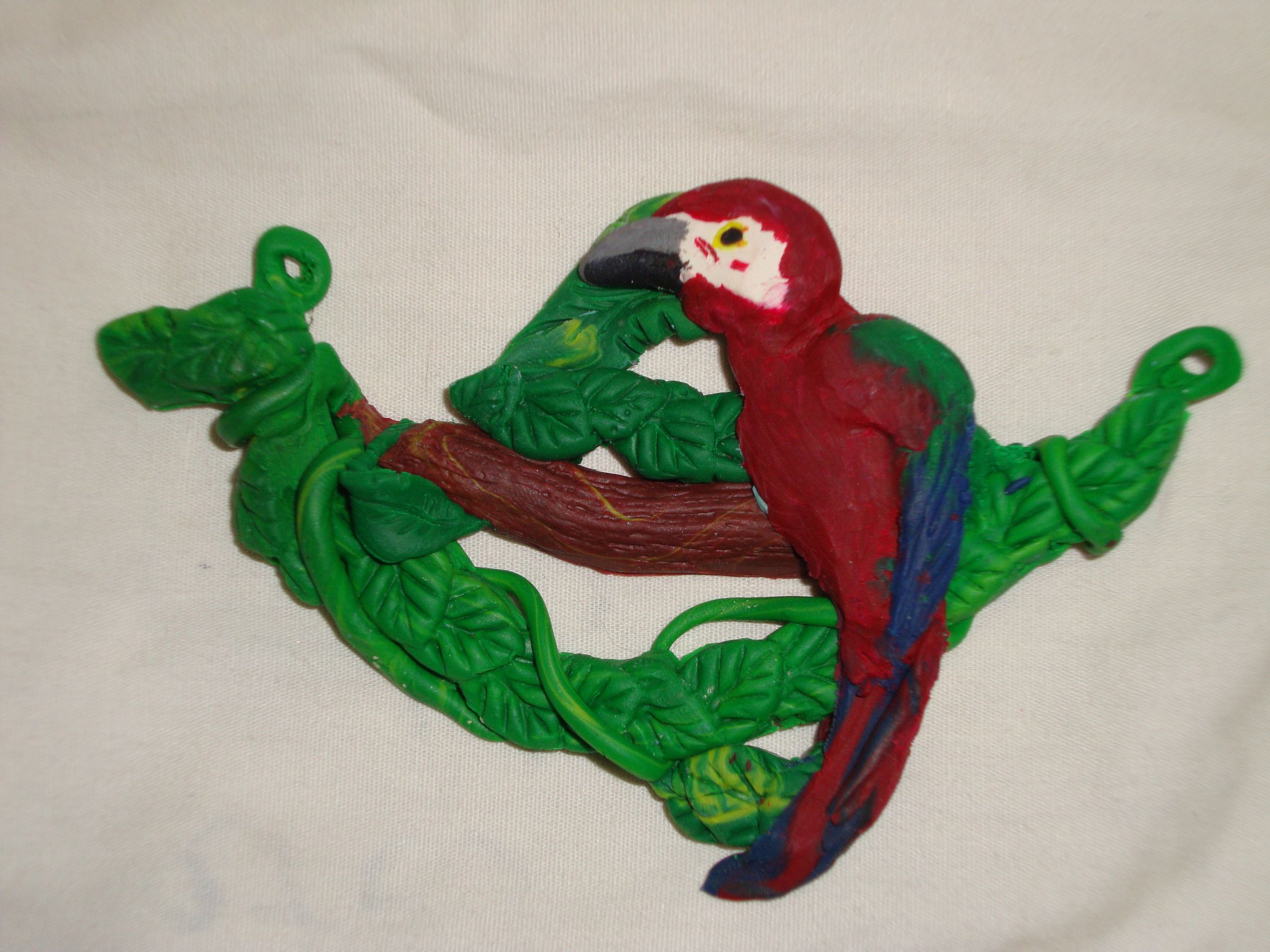 Parrot Sculpey Necklace