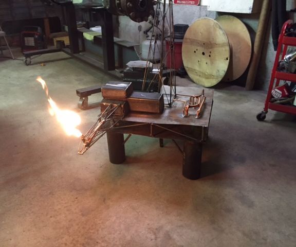 Scale model oil platform
