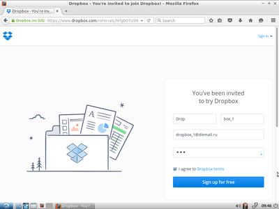 Signup for a New Dropbox Account