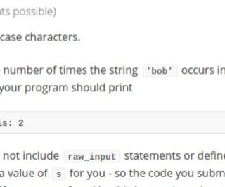 Python Intro: COUNTING BOBS