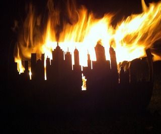 Oil drum garden fire pit with a skyline..!!