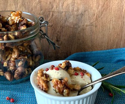 Gorgonzola (Sp)ice Cream With Hot Candied Walnuts