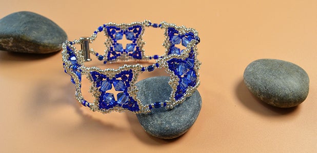 Pandahall Tutorial - How to Make a Blue Glass and Seed Bead Bracelet