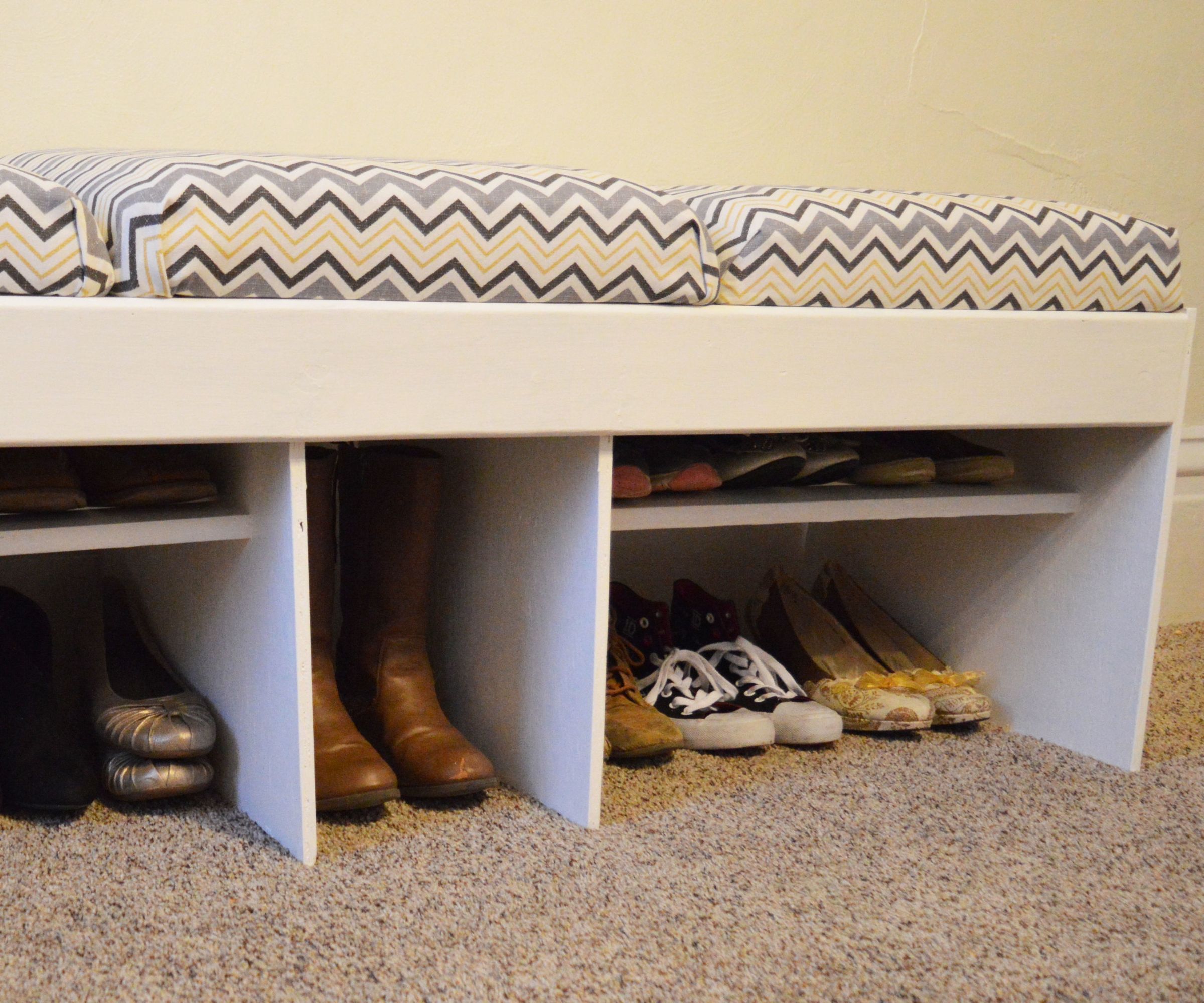Broken Bed -> Entryway Bench W/ Shoe Storage