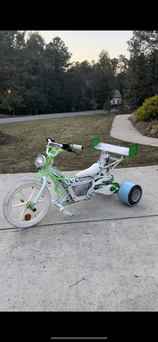 Custom Electric Drift Trike With Metal Spider Webs Flames and Led Lights 7 Steps with Pictures Instructables