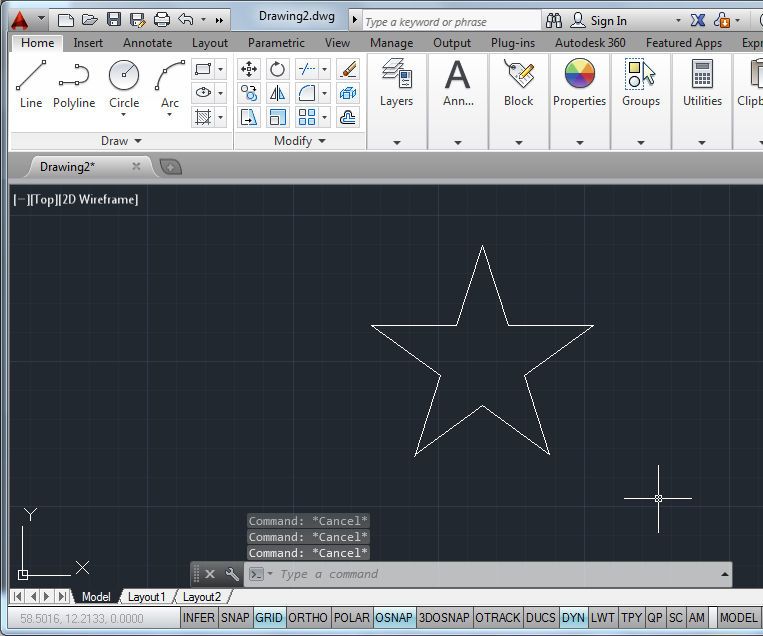 4 Essential Commands for Making Drawings in AutoCAD: Use Them to Draw a Star