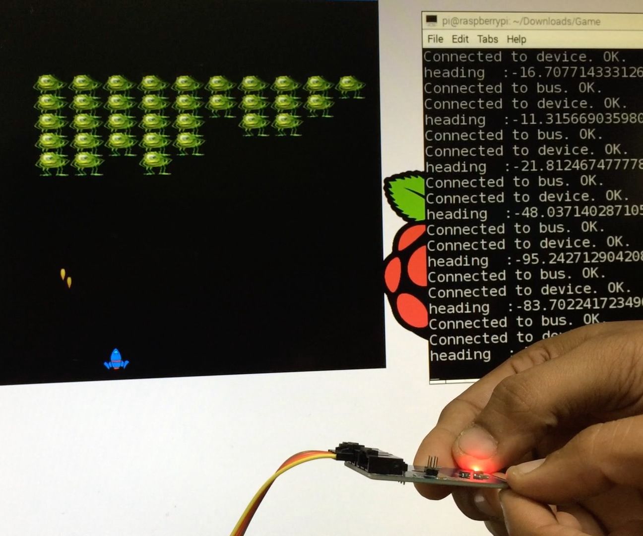 RASPBERRY PI AND ACCELEROMTER MXC6226XU AS GAMING CONSOLE