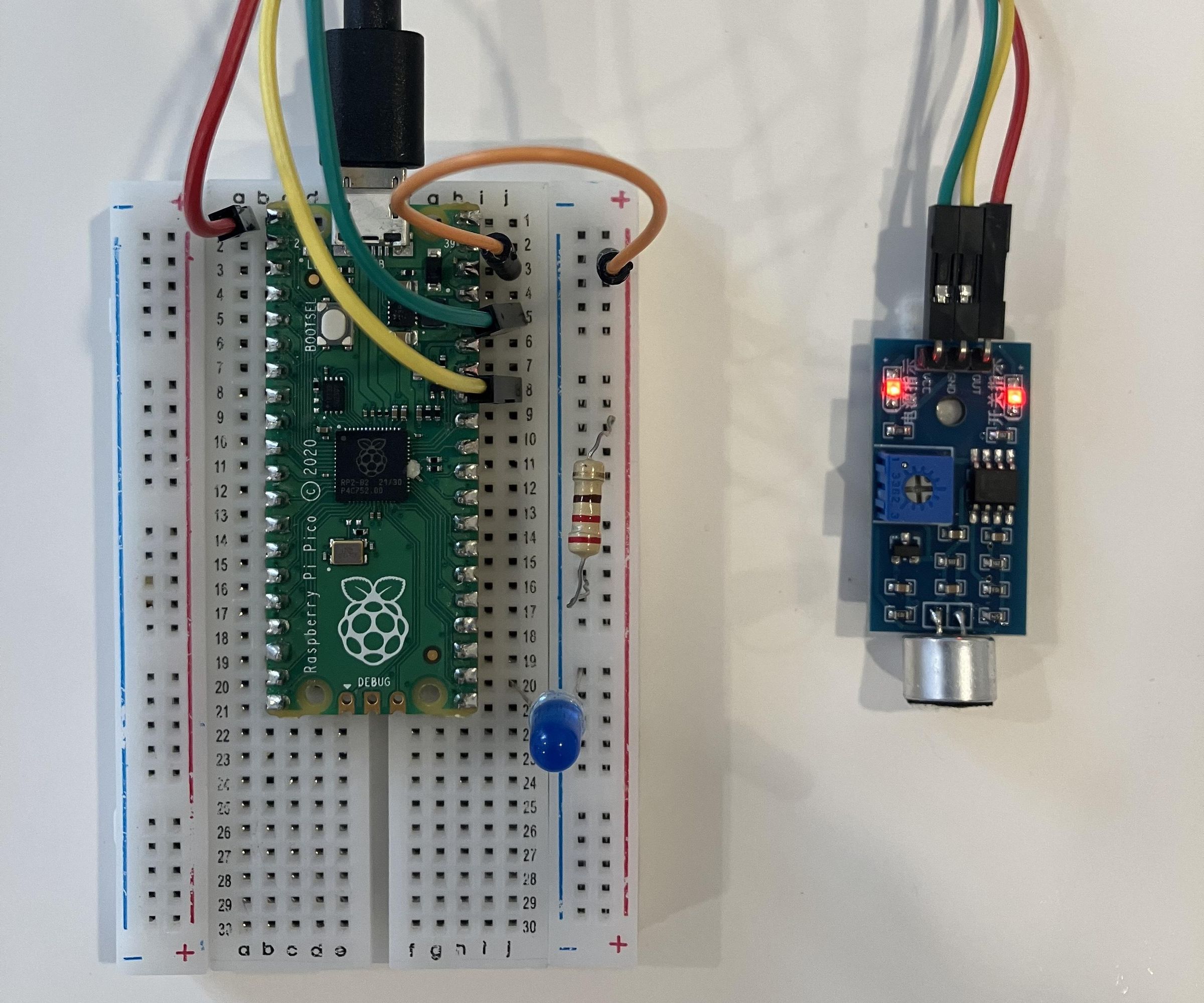 Sound Sensitive LED Lights Using Raspberry Pi Pico