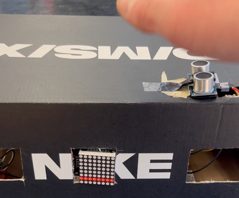 Ultrasonic Sensor Controlled 8x8 LED Display Matrix by William and Charlie