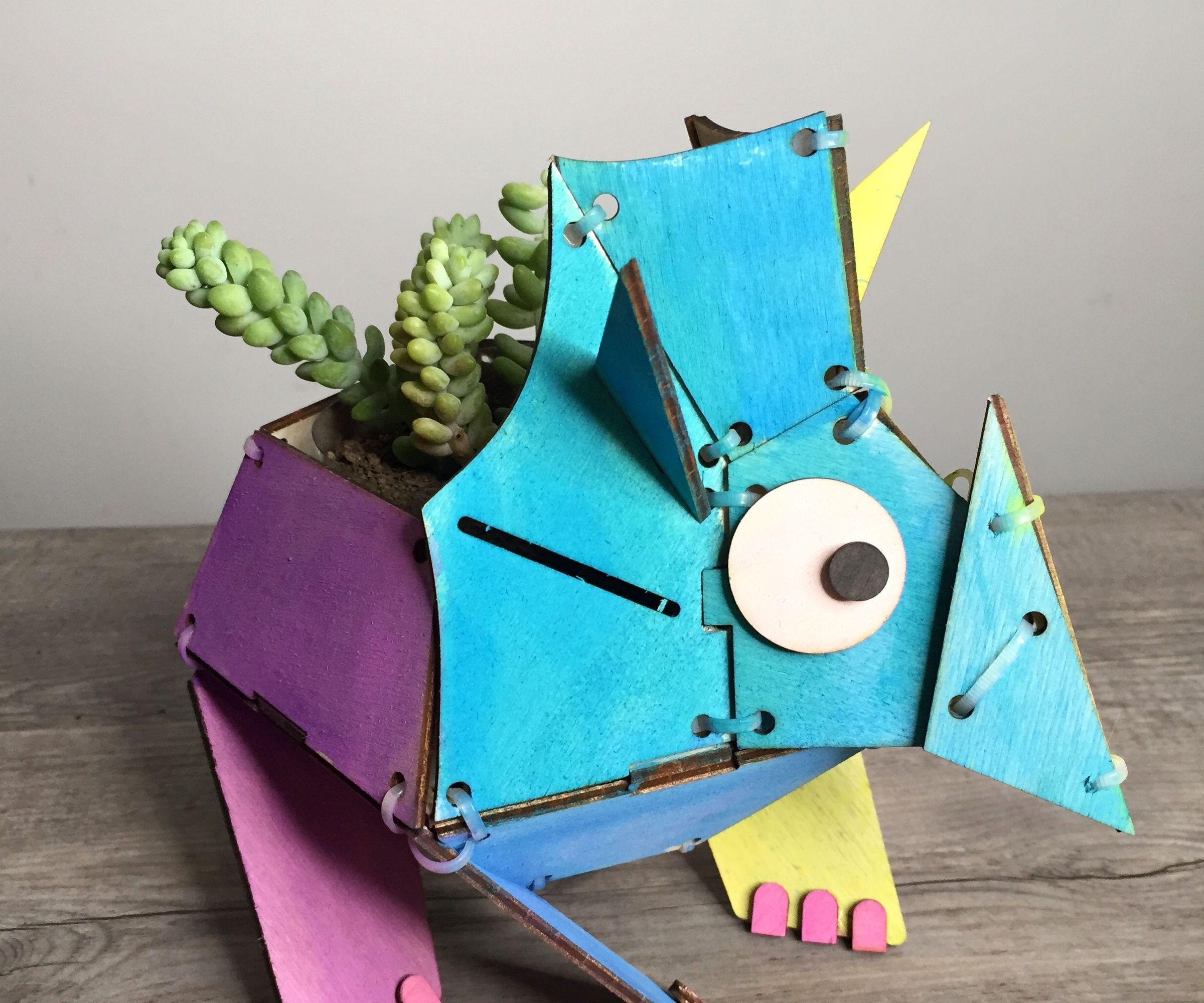 Laser Cut Dino Planter - Emblaser 2